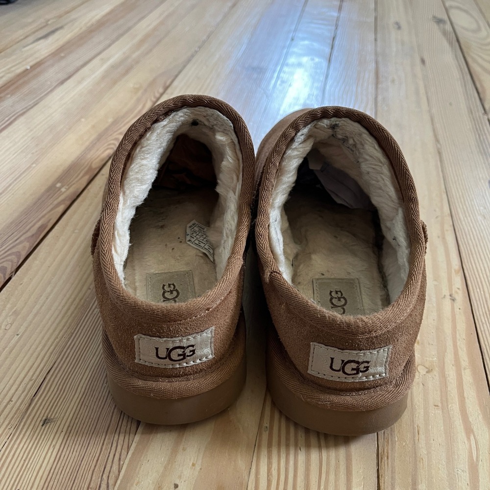 UGG Tasman Slipper Chestnut Suede Sheepskin Lined Womens 9 Slip On Shoes 5955 - Picture 2 of 8